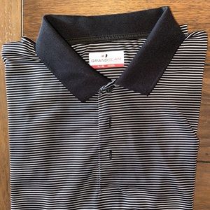 Performance polo -  XL black and white striped